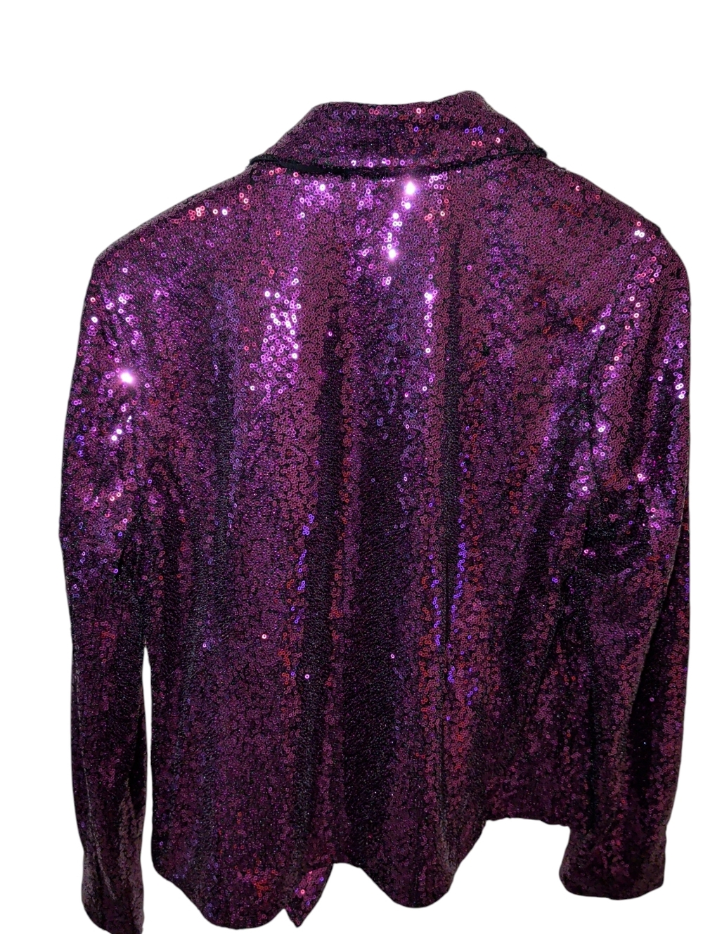 New Colleen Lopez Sequin Purple Moto Jacket - Picture 5 of 7